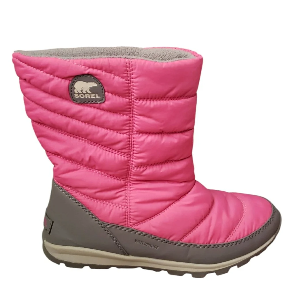 Sorel Boots Womens 6 Pink Quilted Winter Snow Rain Waterproof Insulation Boot